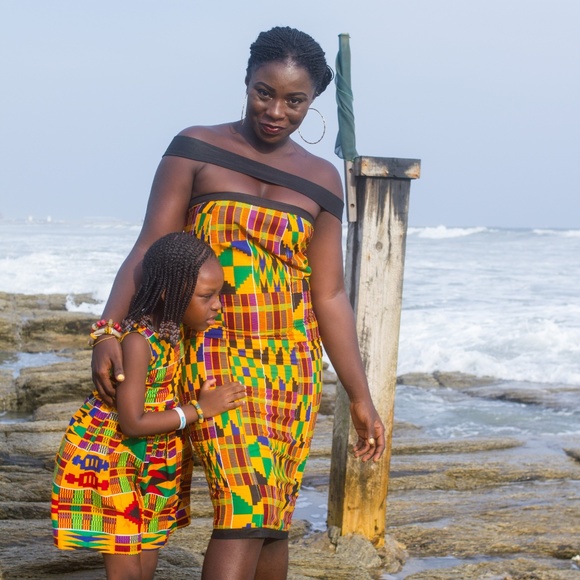 Matching Mom and Daughter Kente Dresses - Picture 6 of 8